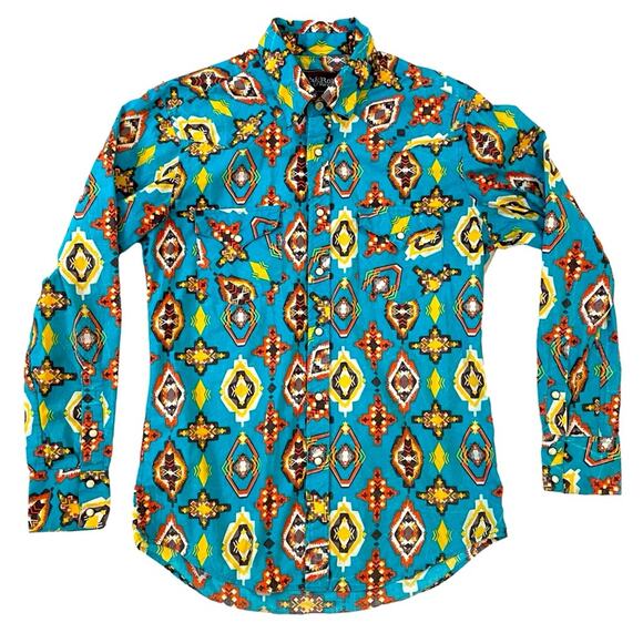 Dale Brisby Other - Dale Brisby Western Shirt Mens Small Aztec Rodeo Pearl Snap Rockabilly Polplin